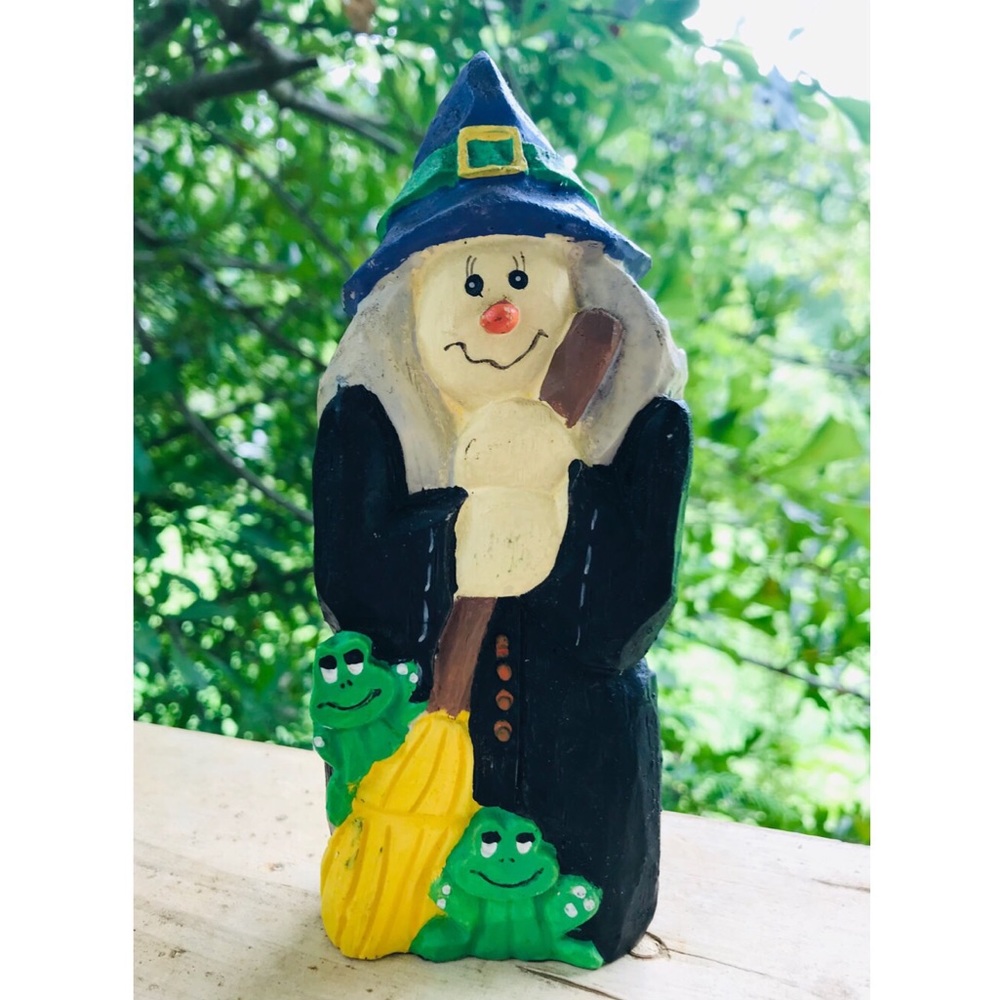 👛 Vintage 1996 Hand Painted Halloween Witches 🧹